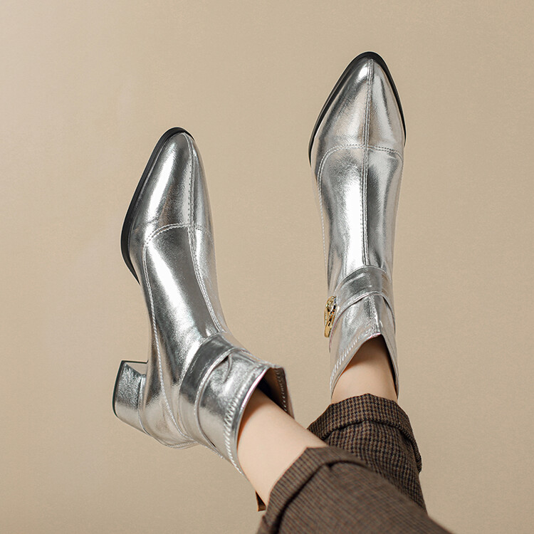 Fashion Pointed Toe Mid Heel Ankle Boots for Women