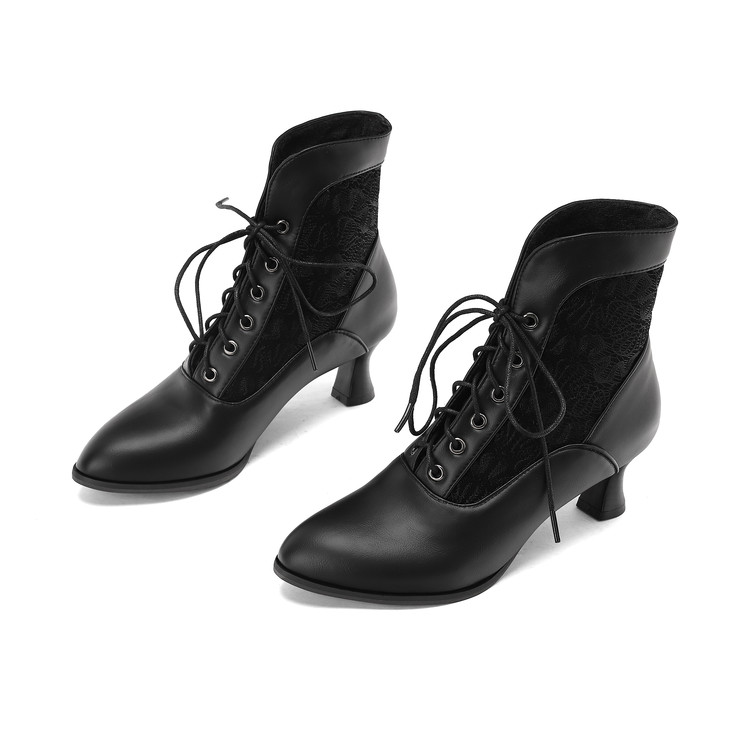 Minimalist Pointed Toe Chunky Mid Heel Cross Strap Casual Shoes