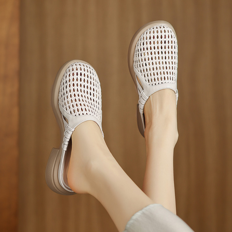 Women's Closed Toe Slippers Low Chunky Heel Summer 2026 - Image 2