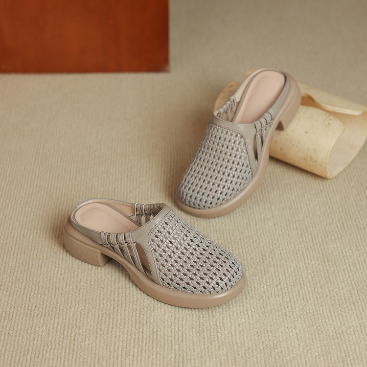 Women's Closed Toe Slippers Low Chunky Heel Summer 2026 - Image 4