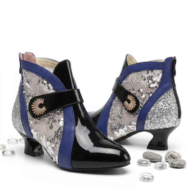 Women's Fashion Pointed Toe Chunky Heel PU Shoes for Casual Business and Events