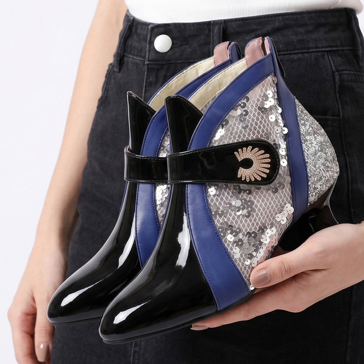 Women's Fashion Pointed Toe Chunky Heel PU Shoes for Casual Business and Events - Image 3