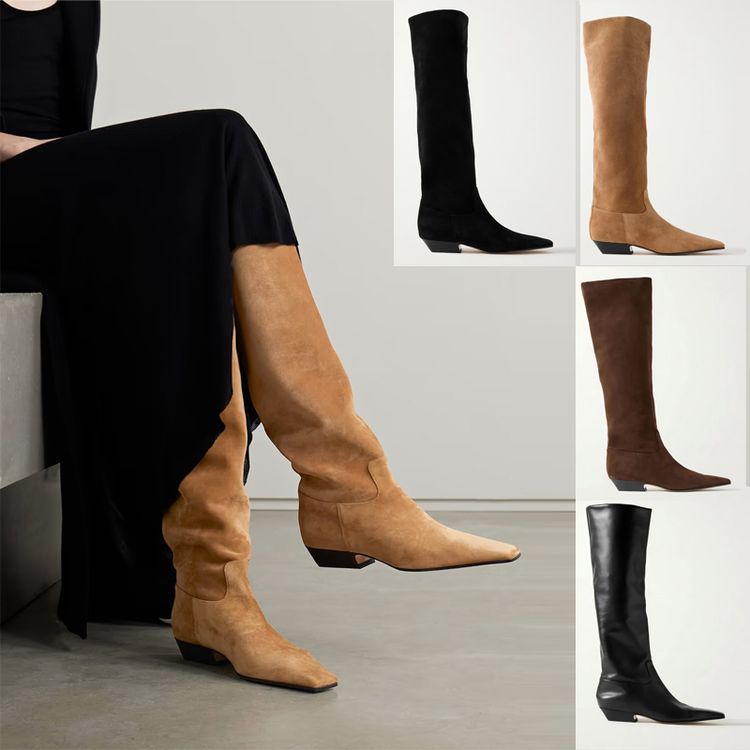 Women's High Shaft Square Toe Low Chunky Heel Fashion Boots