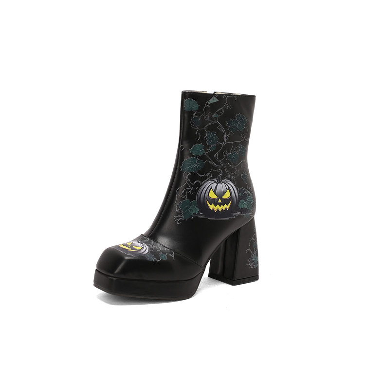 Women's Pointed Toe Chunky Mid Heel Pumps - Style c.html - Image 2