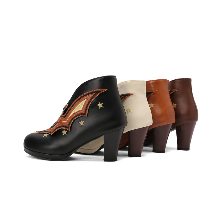 Women's Pointed Toe Chunky Mid Heel Pumps - Style g.html - Image 3